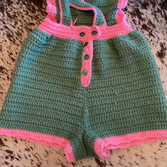 Vintage knitted play suit overalls - Picture 4 of 5